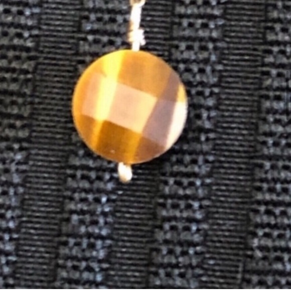 Erin Gallagher Tigers Eye Gold Tone Metal Chain Detail Jewelry Set - Picture 4 of 12